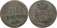 WÜRZBURG 3 KREUZER Ferdinand von Österreich, 1806 - 1814 -