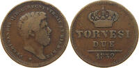 ITALY KINGDOM OF TWO SICILIES 2 TORNESI Ferdinand II. (1830-1859) -