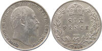 GREAT BRITAIN SIXPENCE Edward VII., 1901 - 1910 -