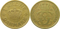 Dänemark 1 krone Christian X. 1912-1947. Sehr Selten -