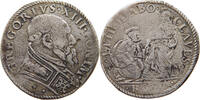 PAPAL STATES TESTONE GREGOR XIII. N.D. ET DABO TIBI CLAVES -