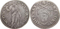 PAPAL STATES TESTONE GREGOR XIII. ANCONA S. PETRVS -