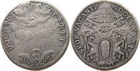 PAPAL STATES TESTONE SEDE VACANTE EAGLE HEAD LEFT RARE -
