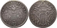 PAPAL STATES 1/2 SCUDO 1/2 SCUDO 1758 SEDE VACANTE COUNTERMARKED -