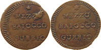 PAPAL STATES 1/2 BAIOCCO GUBBIO FIRST ROMAN REPUBLIC -