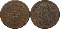 PAPAL STATES 1/2 BAIOCCO PIUS IX. MINTING ERROR -
