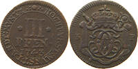 Paderborn Bistum 3 pfennig Clemens August von Bayern 1719-1761 -