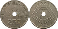 BELGIUM 25 CENTIMES MINTING ERROR 25 CENTIMES 1938 90° DIE ROTATION RIGHT -