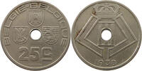 BELGIUM 25 CENTIMES MINTING ERROR 25 CENTIMES 1938 90° DIE ROTATION RIGHT -