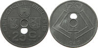 BELGIUM 25 CENTIMES MINTING ERROR 25 CENTIMES 1946 HOLE OFF-CENTER -