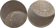 BELGIUM 5 FRANCS MINTING ERROR 5 FRANCS 1967 OFF-CENTER 50% -