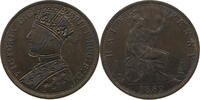 GREAT BRITAIN HALF PENNY Victoria 1837-1901 HALF PENNY 1882 H VICTORIA SATIRIQUE ENGRAVED AS KING -