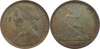 GREAT BRITAIN PENNY Victoria 1837-1901 SHINNY FIELDS -