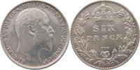 GREAT BRITAIN SIXPENCE Edward VII., 1901 - 1910 -