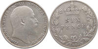 GREAT BRITAIN SIXPENCE Edward VII., 1901 - 1910 -