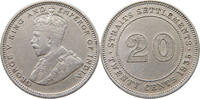STRAITS SETTLEMENTS 20 CENTS George V. (1910-1936) 20 CENTS 1935 FLAT TOP 3 -