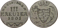 SACHSEN COBURG SAALFELD 3 KREUZER Franz Friedrich Anton (1800-1806) -