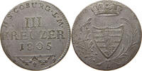 SACHSEN COBURG SAALFELD 3 KREUZER Franz Friedrich Anton (1800-1806) -