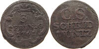 SACHSEN 3 PFENNIG Kurfürst Friedrich August II. (1733-1763) -
