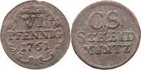 SACHSEN 6 PFENNIG Kurfürst Friedrich August II. (1733-1763) -