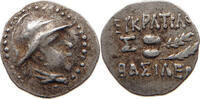 ANCIENT GREECE BAKTRIA OBOL EUKRATIDES 170-145 BC -