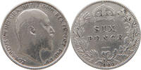 GREAT BRITAIN SIXPENCE Edward VII., 1901 - 1910 -