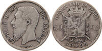BELGIUM 50 CENTIMES Leopold II. 1865-1909 -