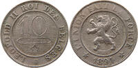 BELGIUM 10 CENTIMES Leopold II. 1865-1909 -