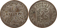 NASSAU 6 KREUZER Adolph 1839-1866 ZEITGENÖSSISCHE FÄLSCHUNG -