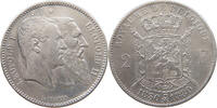 BELGIUM 2 FRANCS Leopold II. 1865-1909 -