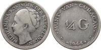CURACAO 1/4 GULDEN Wilhelmina 1890-1948 -