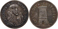 AUSWURFMÜNZE / MINIATUR MEDAILLE 1690 SPAIN CARLOS II. 1665-1700, Christoph Jakob Leherr, CUSTODITA CUSTODIT SS
