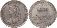 HAUS HABSBURG MEDAILLE / JETON FRANZ JOSEPH I. 1848-1916 auf die ungarische Krönung der Kaiserin Elisabeth. -