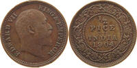 INDIA BRITISH 1/2 PICE Edward VII., 1901 - 1910 MINTING ERROR AVERS -