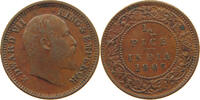 INDIA BRITISH 1/2 PICE Edward VII., 1901 - 1910 -