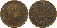 INDIA BRITISH 1/4 ANNA Edward VII., 1901 - 1910 -