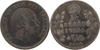 INDIA BRITISH 1/4 RUPEE Edward VII., 1901 - 1910 -
