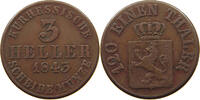 HESSEN KASSEL 3 HELLER Wilhelm II. und Friedrich Wilhelm 1831-1847 -