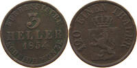 HESSEN KASSEL 3 HELLER Friedrich Wilhelm I. 1847-1866 -
