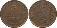 HESSEN KASSEL 3 HELLER Friedrich Wilhelm I. 1847-1866 -