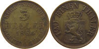 HESSEN KASSEL 3 HELLER Friedrich Wilhelm I. 1847-1866 -