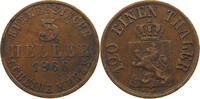 HESSEN KASSEL 3 HELLER Friedrich Wilhelm I. 1847-1866 -