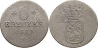 HESSEN KASSEL 6 KREUZER Wilhelm II. 1821-1847. -