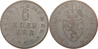 HESSEN DARMSTADT 6 KREUZER Ludwig I. 1806-1830. -