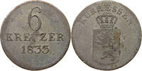 HESSEN KASSEL 6 KREUZER Wilhelm II. 1821-1847. -
