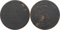 HESSEN KASSEL 6 KREUZER Wilhelm II. 1821-1847. -