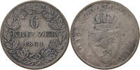 HESSEN DARMSTADT 6 KREUZER Ludwig II. 1830-1848. -
