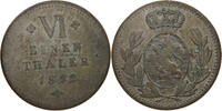 HESSEN KASSEL 1/6 TALER Wilhelm II. 1821-1847. -