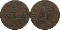 HESSEN KASSEL 3 HELLER Friedrich Wilhelm I. 1847-1866 -