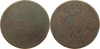 HESSEN KASSEL 4 HELLER Wilhelm II. 1821-1847 -